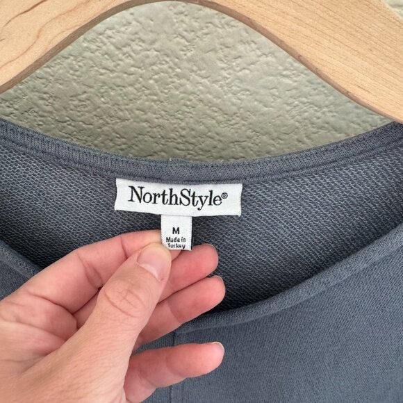 Casual Blue Lounge Dress with Drawstring Size Medium - Picture 2 of 6